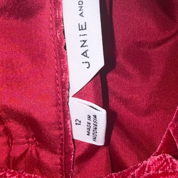 Adorable Janie and Jack deep red velvet dress — size 12 - Picture 4 of 8